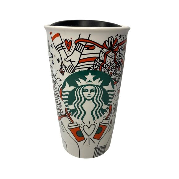 STARBUCKS CERAMIC CHRISTMAS COFFE MUG, COFFE CUP. - Picture 1 of 7